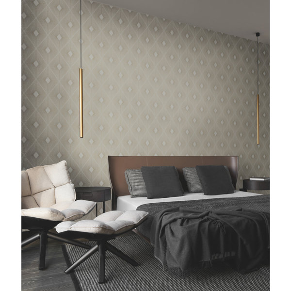 York Wallcoverings Antonina Vella Modern Metals Geometric Metallic